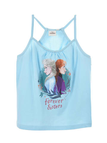 Disney Frozen Elsa und Anna Mädchen Top T-Shirt in Hell-Blau