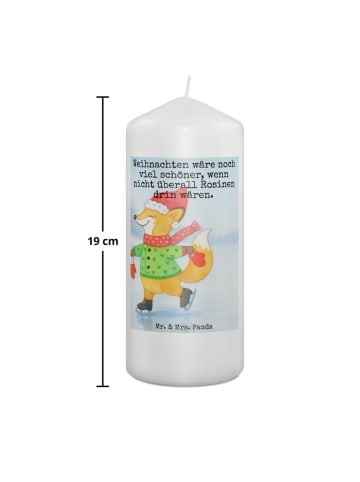 Mr. & Mrs. Panda Stumpenkerze Fuchs  Schlittschuhe Design mit Sp... in Weiß