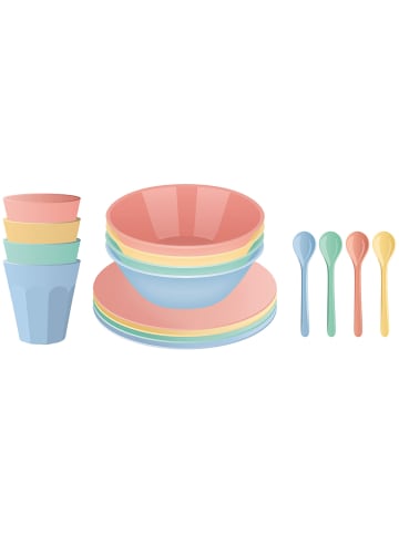 koziol 16er Set Geschirrset Nora Set Macarons bunt in bunt