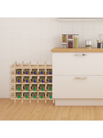 relaxdays Weinregal in Natur - (B)75 x (H)54 x (T)24 cm