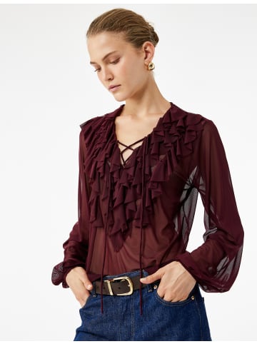 KOTON BLUSE LS in Bordo