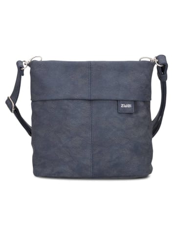 Zwei Mademoiselle.M Schultertasche 25 cm in nubuk blue