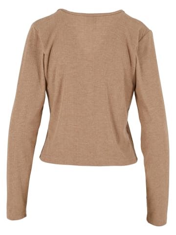 Urban Classics Gestrickte Strickjacke in beigemelange