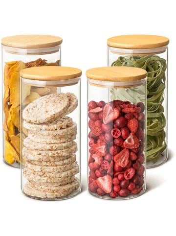 Praknu Vorratsgläser mit Deckel Luftdicht - Vorratsdosen 4er Set -