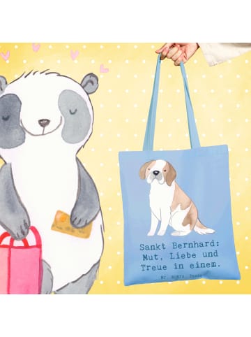 Mr. & Mrs. Panda Tote Bag Sankt Bernhard mit Spruch in Sky Blue
