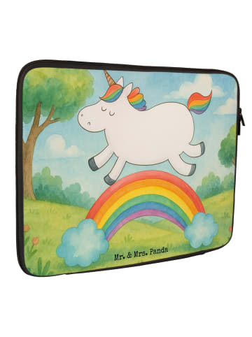 Mr. & Mrs. Panda Hülle Laptop Einhorn Regenbogen Design ohne Spruch in Weiß
