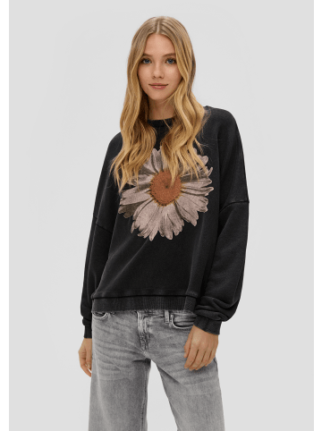 QS Sweatshirt langarm in Schwarz