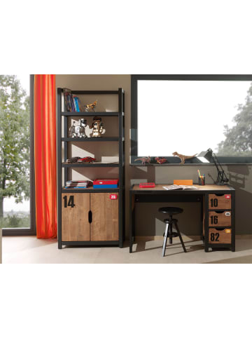 58 aufm Kessel KINDERZIMMER Set komplett Kameko 2 Massivholz+MDF Schwarz/Cognac