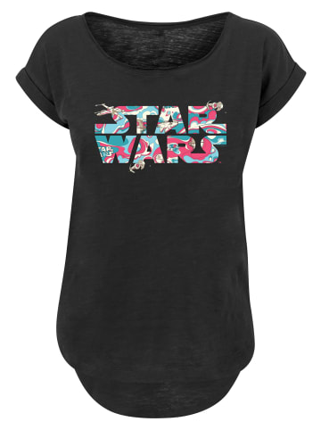 F4NT4STIC Long Cut T-Shirt Star Wars Wavy Ship Logo in schwarz