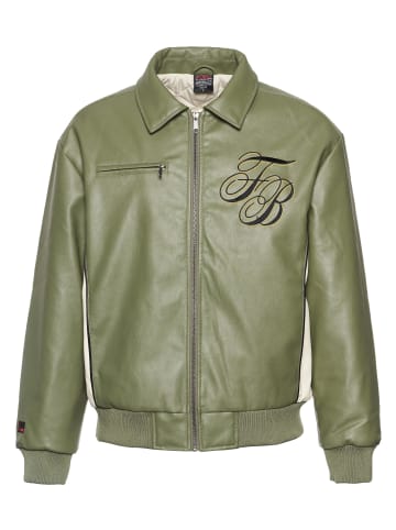 FUBU Lederjacken in olive/white