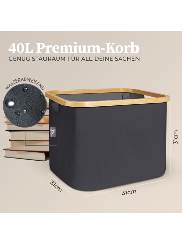 HENNEZ Aufbewahrungskorb Adrian 40l dunkelgrau  grau