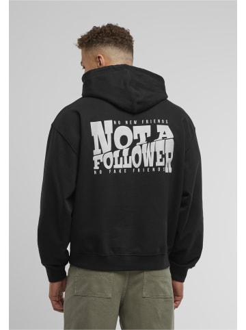 DEF DEF DEF Not a Follower Hoodie in jet black washed