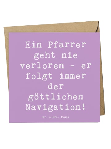 Mr. & Mrs. Panda Deluxe Karte Spruch Pfarrer Navigation mit Spruch in Lavendeltraum
