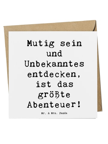 Mr. & Mrs. Panda Klappkarte Spruch Unbekannte Orte erkunden mit ... in Weiß
