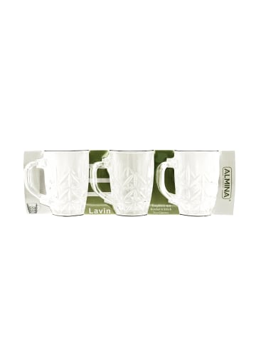 Almina Almina Lavin 6er-Gläser Set mit Henkel Teeglas Kaffeeglas Transparent in Transparent