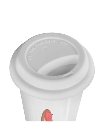 Mr. & Mrs. Panda Kaffeebecher To Go Rotkehlchen Schlitten mit Sp... in Weiß