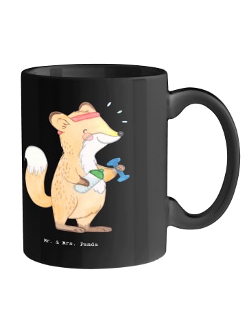 Mr. & Mrs. Panda Pott Triathlon Helden mit Spruch in Schwarz