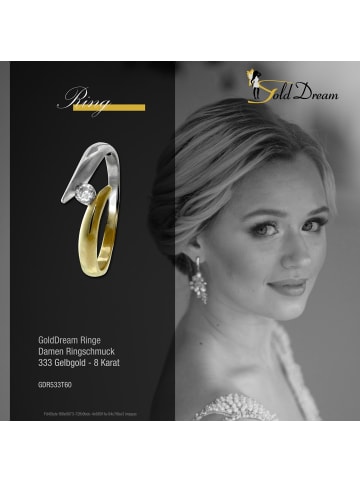 GoldDream 333 Gelbgold, 333 Weißgold - 8 Karat Damen Ringe Bicolor Fingerring  60 (19,1)