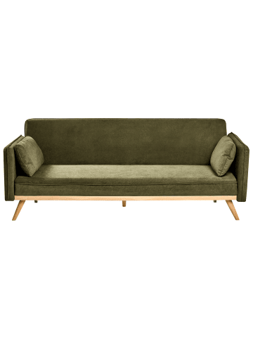 Beliani 3-Sitzer Sofa ASAA in Grün/Braun - (W) 205 x (H) 76 x (L) 80 cm