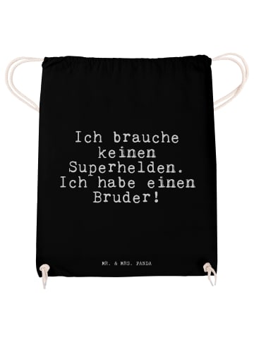 Mr. & Mrs. Panda Jutebeutel Ich brauche keinen Superhelden.... m... in Schwarz