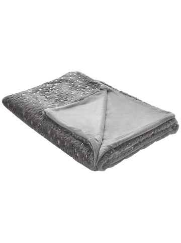 Beliani Kuscheldecke ALAZEYA in Grau/Gold - (W) 150 x (H) 1 x (L) 200 cm