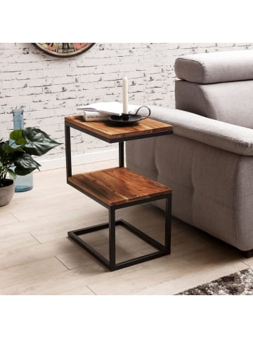 FineBuy Beistelltisch in Braun / Sheesham / 30x45x60