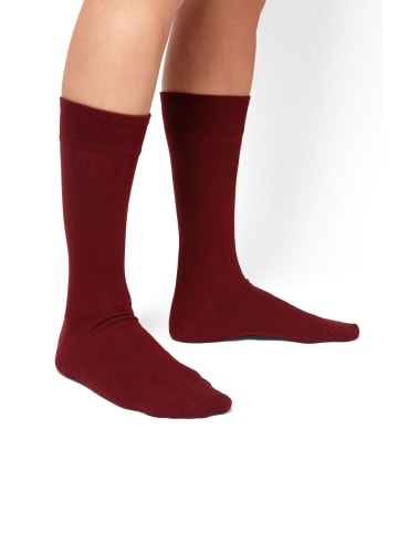 DillySocks 3er Set Socken One Color Smooth in Smooth Wine Red