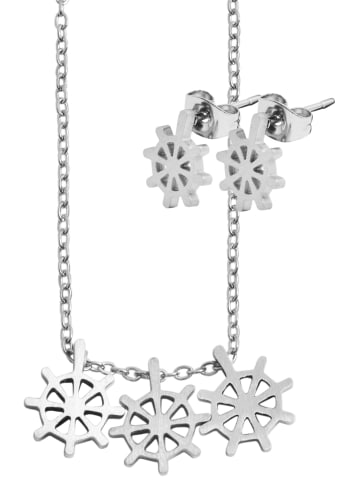 Adeliás Damen Halskette – Ankerkette aus Edelstahl 43 cm in silber