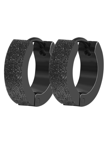 Adeliás Damen Ohrringe – Klappcreole aus Edelstahl in schwarz