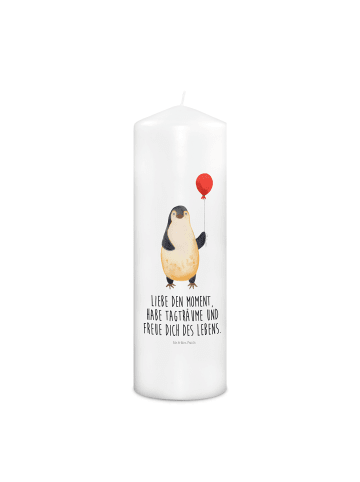 Mr. & Mrs. Panda Weihnachtskerze Pinguin Luftballon mit Spruch in Weiß