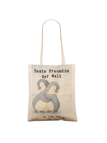 Mr. & Mrs. Panda Stoff Shopper Pinguin Beste Freundin der Welt D... in Weiß