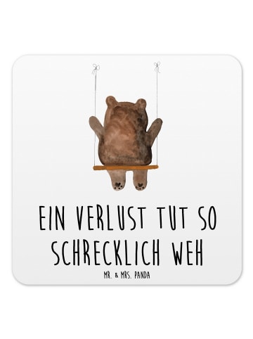 Mr. & Mrs. Panda Untersetzer für Gläser Bär Schaukel mit Spruch in Weiß