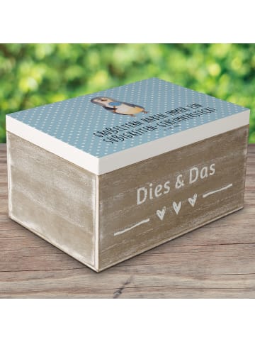 Mr. & Mrs. Panda Geschenkbox Großeltern Süßigkeiten mit Spruch in Blau Pastell