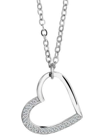 Adeliás Damen Halskette mit Anhänger – Herz aus 925 Silber in silber