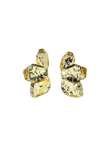 KOROSHI Große Ohrringe mit halber Blume in GOLD / GOLD