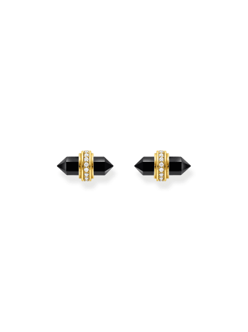 Thomas Sabo Ohrstecker Mit Schwarzem Onyx Kristall in gold, weiß, schwarz