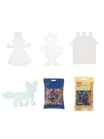 Hama Midi Bügelperlen Haus, Schwein, Prinzessin, Fuchs Set in bunt