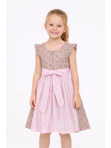 Berwin Kinderdirndl mit Rosendruck und Flügelärmeln