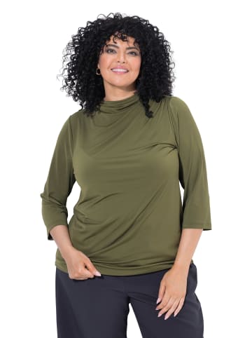 Ulla Popken Shirt in dunkel khaki
