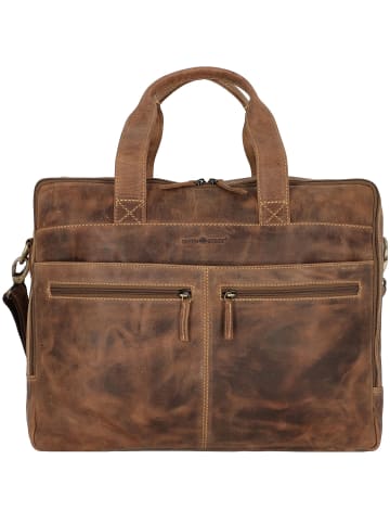 Greenburry Vintage Aktentasche Leder 42 cm Laptopfach in brown