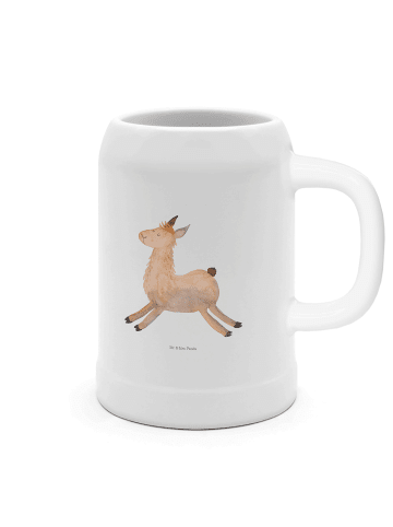 Mr. & Mrs. Panda Krug Lama Springen ohne Spruch in Weiß