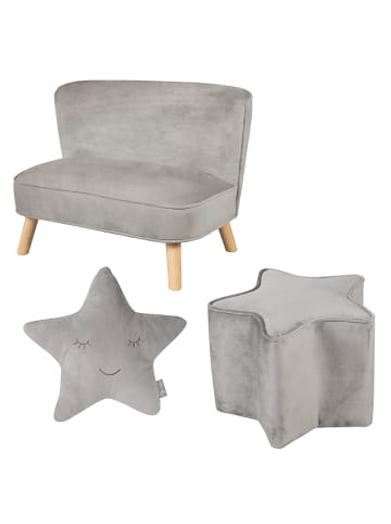 roba roba 'Lil Sofa' Set: Sofa, Sternhocker & Kissen Silbergrau