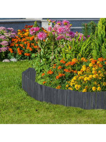 relaxdays Beeteinfassung in Anthrazit – (B)200 x (H)25 cm