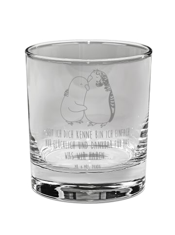 Mr. & Mrs. Panda Glas für Gin Wellensittich Liebe mit Spruch in Transparent