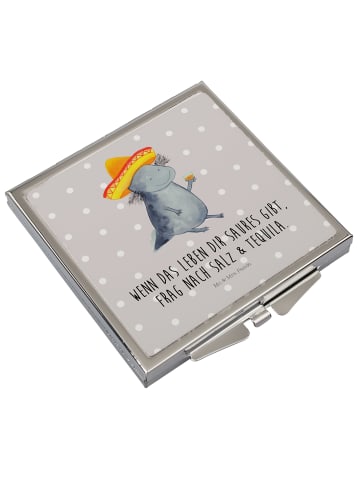 Mr. & Mrs. Panda Kleiner Spiegel Axolotl Tequila mit Spruch in Grau Pastell