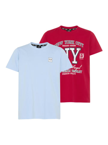 H.I.S. T-Shirt in rot + hellblau