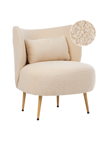 Beliani Sessel OTSBY II in Beige/Braun - (W) 60 x (H) 76 x (L) 55 cm