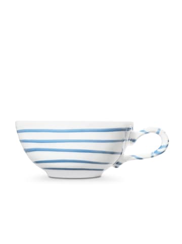 Gmundner Keramik Blaugeflammt Teetasse Cup in Weiß