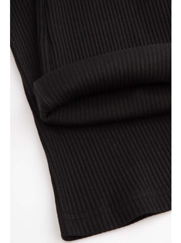 Coccodrillo Gerippte Leggings mit langem Hosenbein in schwarz