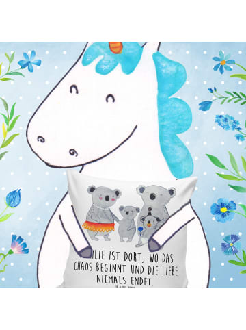 Mr. & Mrs. Panda Deko Kissen Koala Familie mit Spruch in Weiß